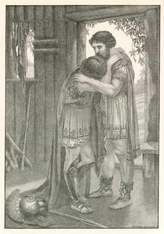 Illustration till Homeros Odysséen (litografi) av Patten (after) Wilson