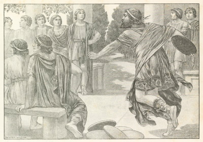 Illustration till Homeros Odysséen (litografi) av Patten (after) Wilson