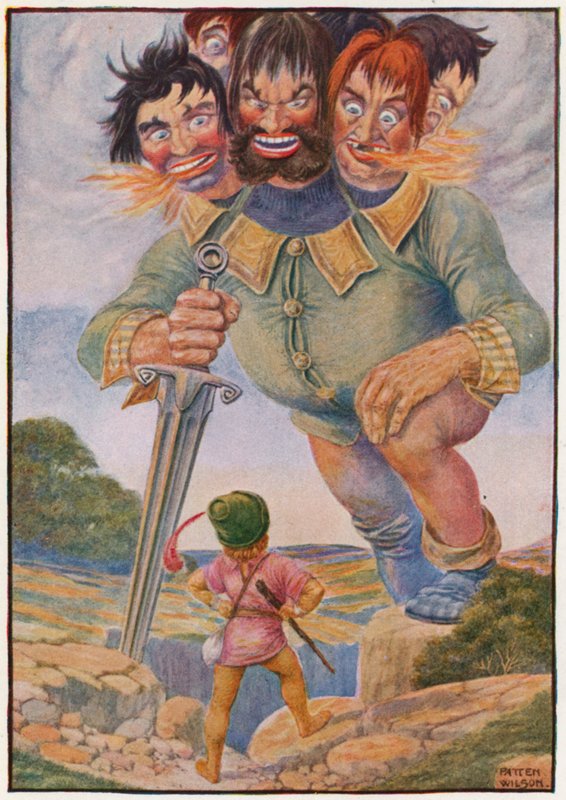 "Jag ska slåss mot dig", sa Billy (litho i färg) av Patten Wilson
