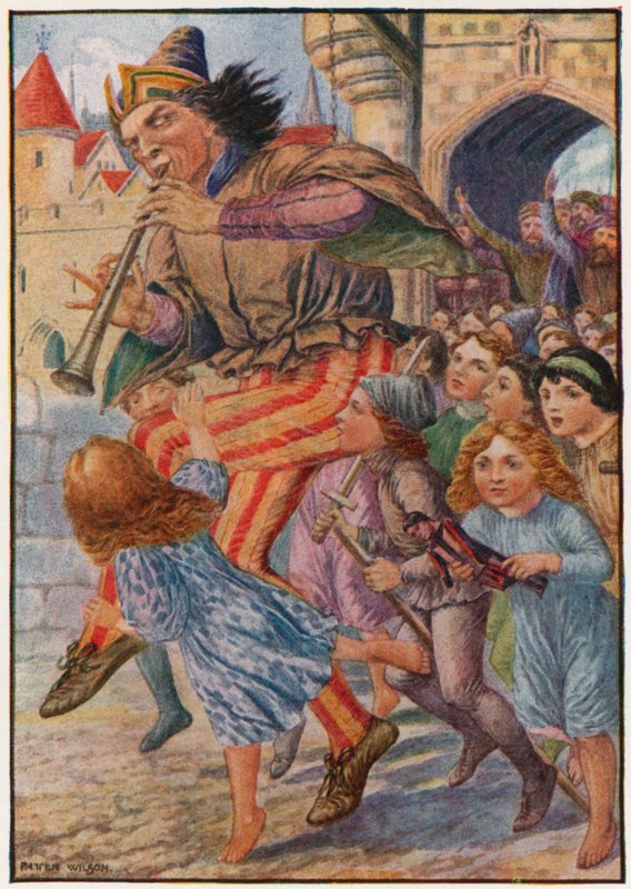 "Stopp stopp!" Ropte folket, "han tar våra barn!" (färg litho) av Patten Wilson