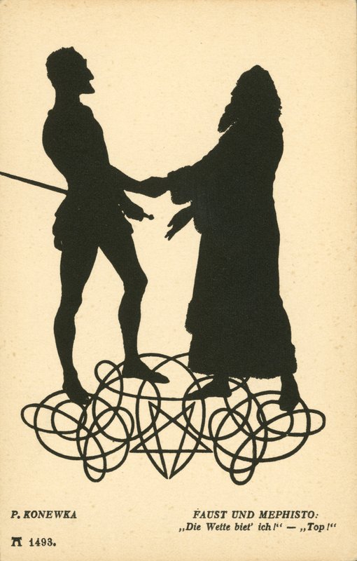 Faust och Mefistofeles av Paul Konewka