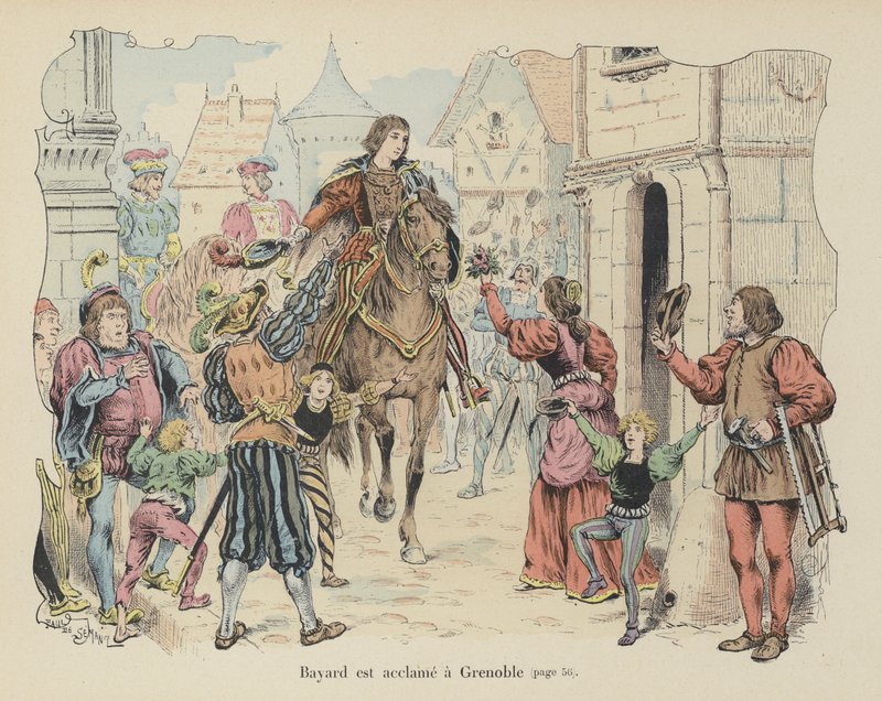 Chevalier de Bayard hyllades vid sin ankomst till Grenoble, Frankrike av Paul de Semant