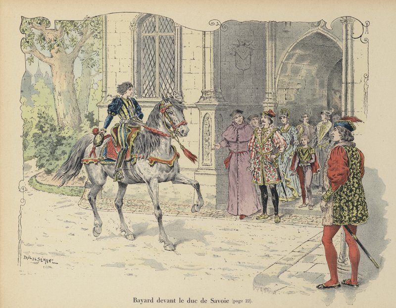 Den unge Chevalier de Bayard möter hertigen av Savojen av Paul de Semant