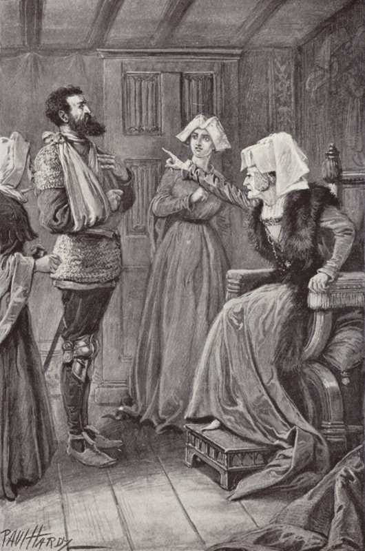 Illustration för klostret och härden av Charles Reade (litho) av Paul (after) Hardy