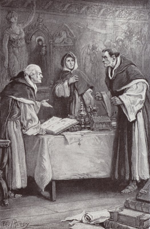 Illustration för klostret och härden av Charles Reade (litho) av Paul (after) Hardy