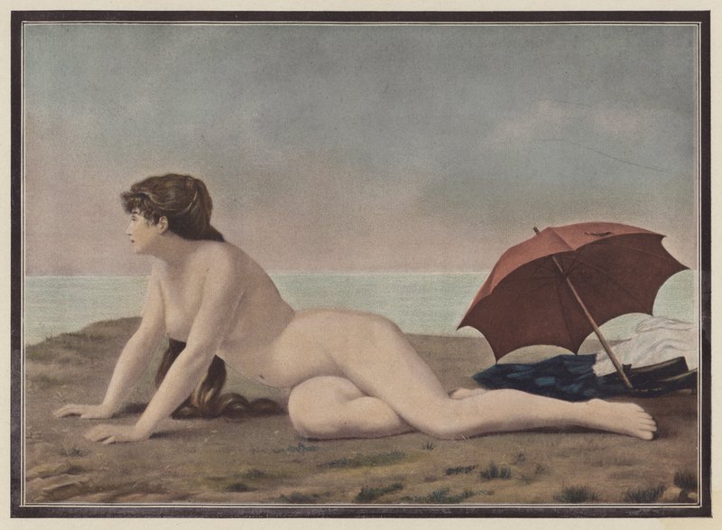 På stranden av sjön (färg litho) av Paul Celestin Nanteuil