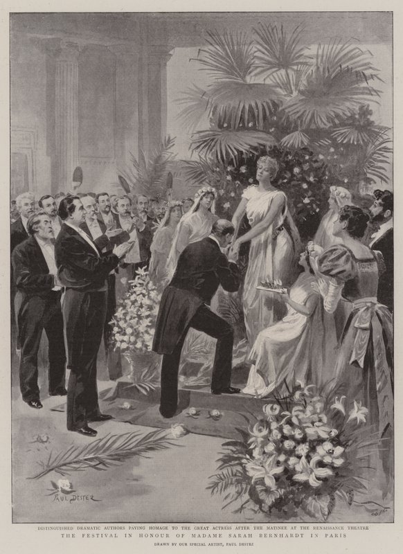 Festivalen till ära för Madame Sarah Bernhardt i Paris av Paul Destez