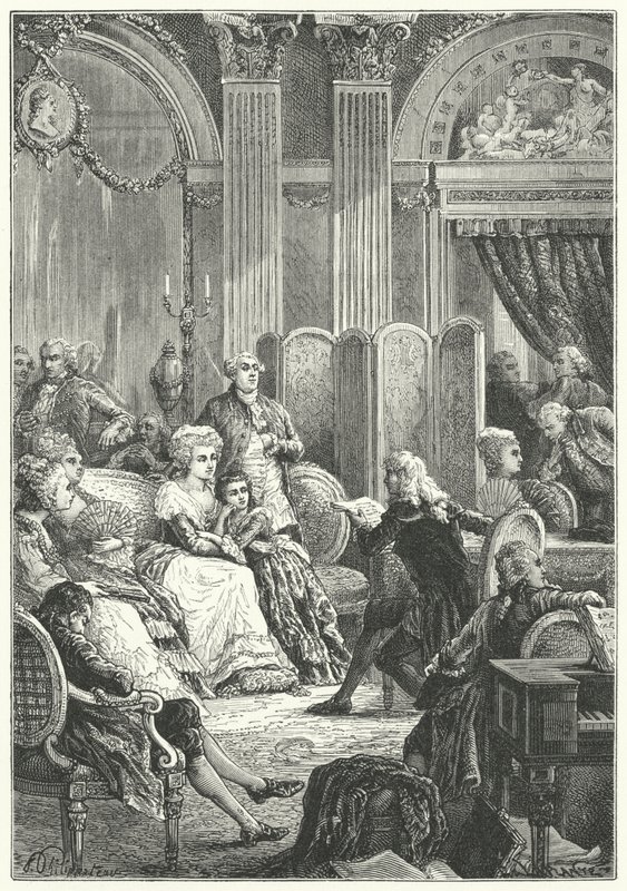 En salong i början av Ludvig XVI av Frankrikes regeringstid av Paul Dominique Philippoteaux