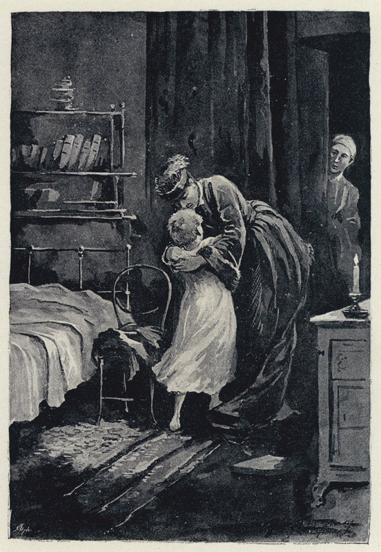Illustration för Anna Karenina: Annas stulna besök hos sitt barn (litho) av Paul Frenzeny