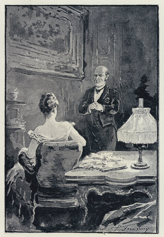 Illustration för Anna Karenina: Bråket mellan Anna och hennes man (litho) av Paul Frenzeny