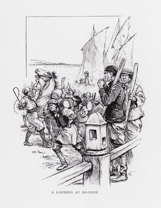 En landning vid Bo-Peep (litografi) av Paul Hardy