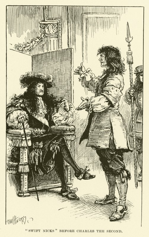 "Swift Nicks" före Karl den andre (gravyr) av Paul Hardy