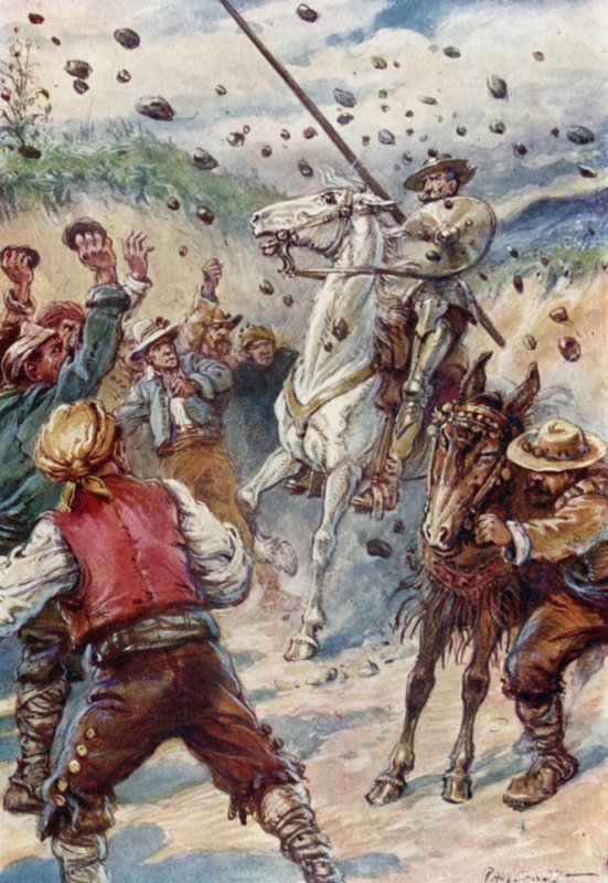 De kastade stenar över Don Quijote. av Paul Hardy