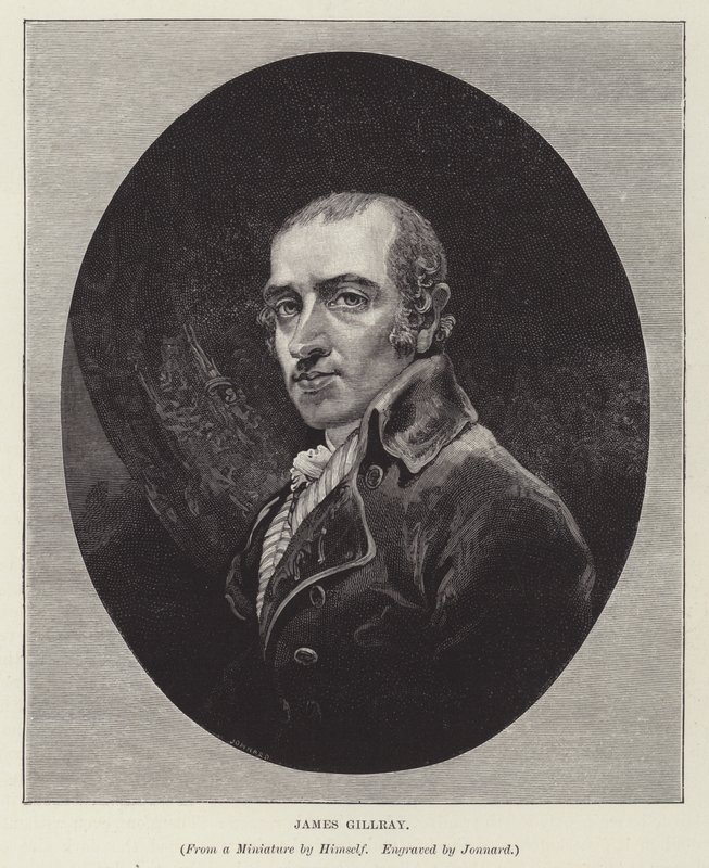 James Gillray, engelsk kaikaturist, satiriker och grafiker (gravyr) av Paul Jonnard