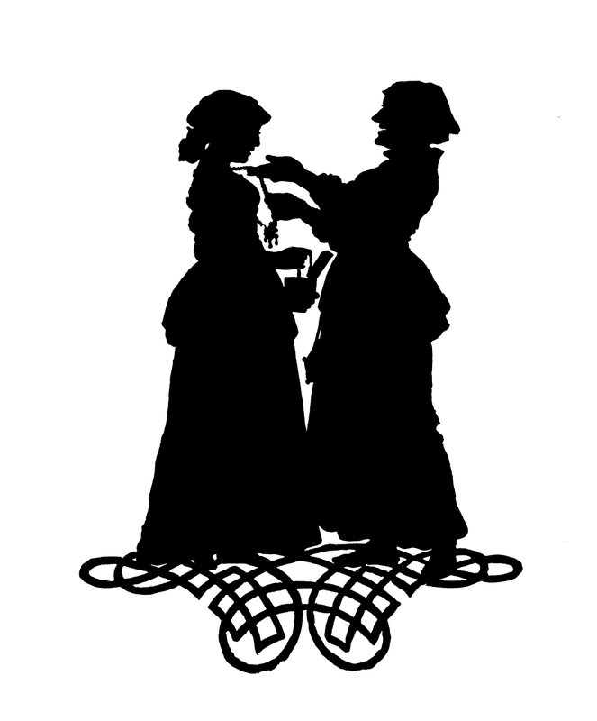Marthe och Margarete (gravyr) av Paul Konewka