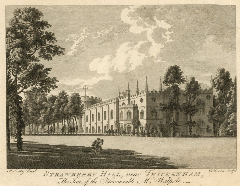 Strawberry Hill, Twickenham, London, säte för den ärade Horace Walpole av Paul Sandby