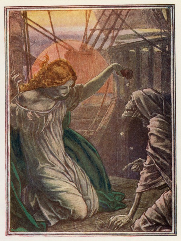 Illustration till Coleridges The Ancient Mariner (färglitografi) av Paul Vincent Woodroffe