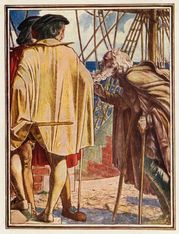 Illustration till Coleridges The Ancient Mariner (färglitografi) av Paul Vincent Woodroffe