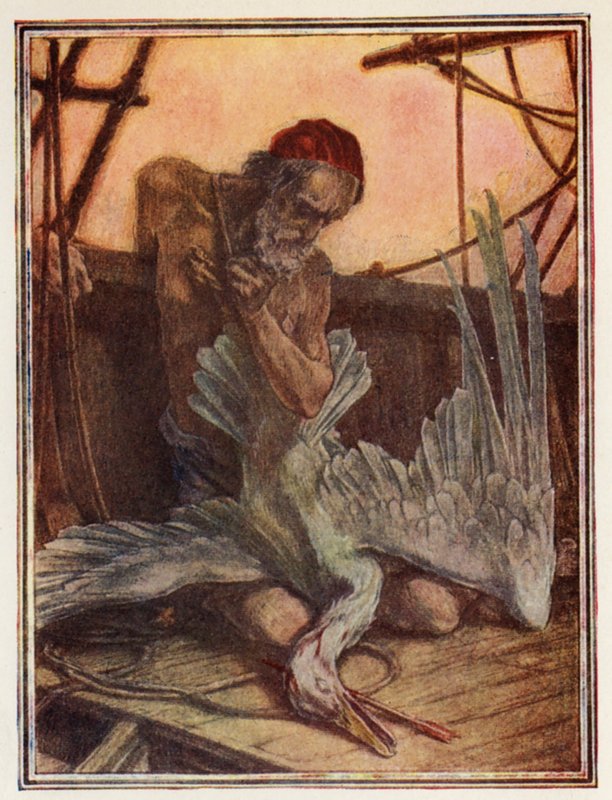 Illustration till Coleridges The Ancient Mariner (färglitografi) av Paul Vincent Woodroffe