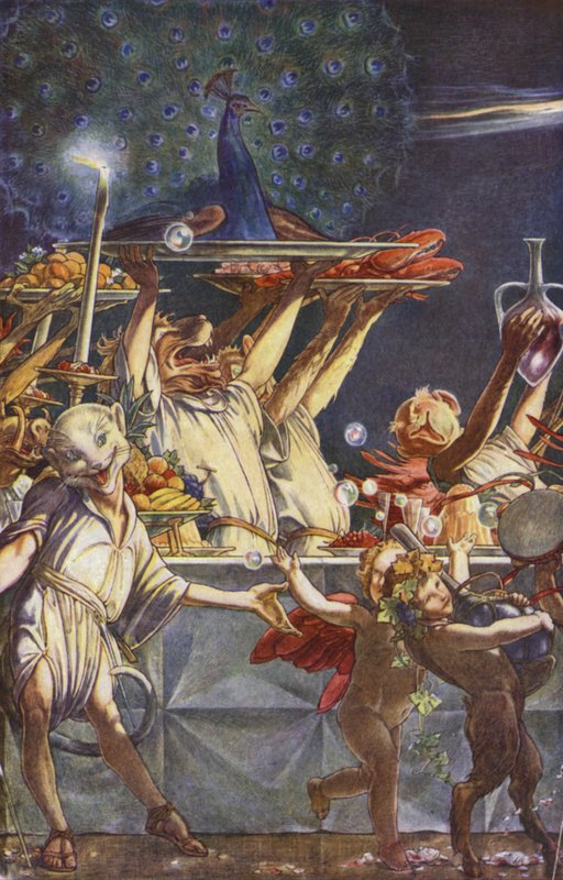 Stormen av William Shakespeare, akt III, scen 3 (lito i färg) av Paul Vincent Woodroffe