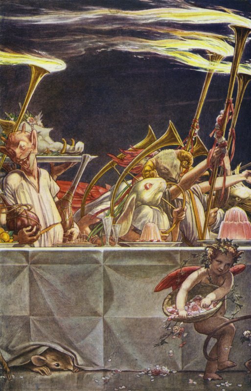 Stormen av William Shakespeare, akt III, scen 3 (lito i färg) av Paul Vincent Woodroffe