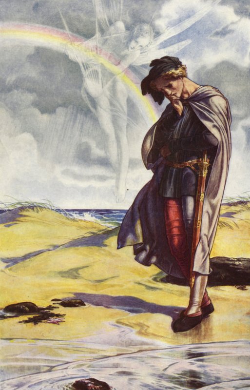 Stormen av William Shakespeare, akt I, scen 2 (lito i färg) av Paul Vincent Woodroffe