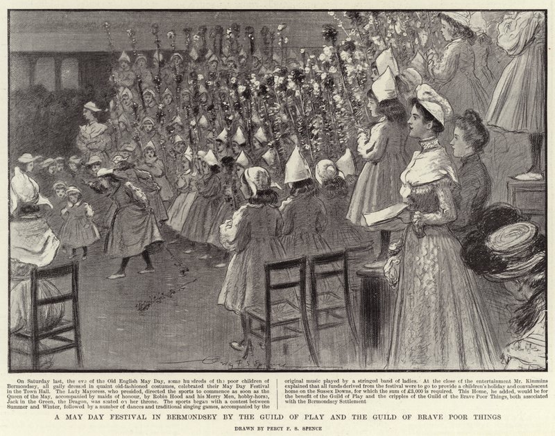 En May Day Festival i Bermondsey av Guild of Play och Guild of Brave Poor Things av Percy F.S. Spence