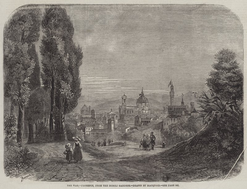 Kriget, Florens, från Boboli-trädgården av Percy Macquoid