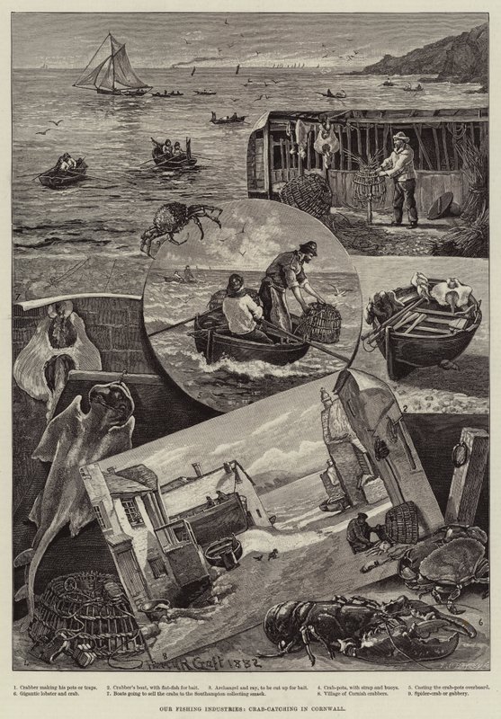 Vår fiskeindustri, krabbafångst i Cornwall av Percy Robert Craft