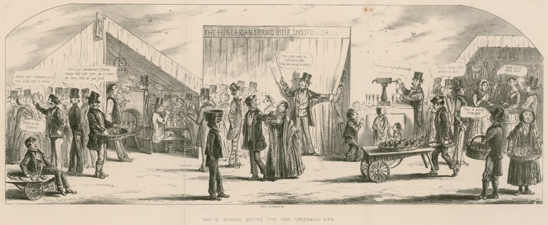 Bartholomew Fair, London: Söndagen före mässan, Greenwich av Percy Cruikshank