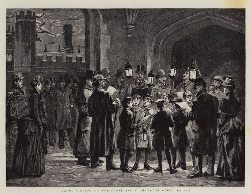 Carol Singing på julafton på Hampton Court Palace av Percy Macquoid