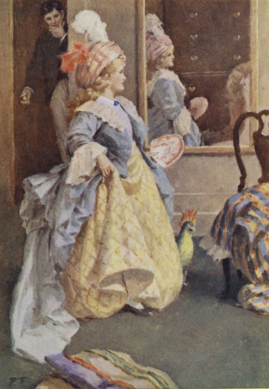 Illustration för små kvinnor av Louisa M Alcott (färg litho) av Percy Tarrant