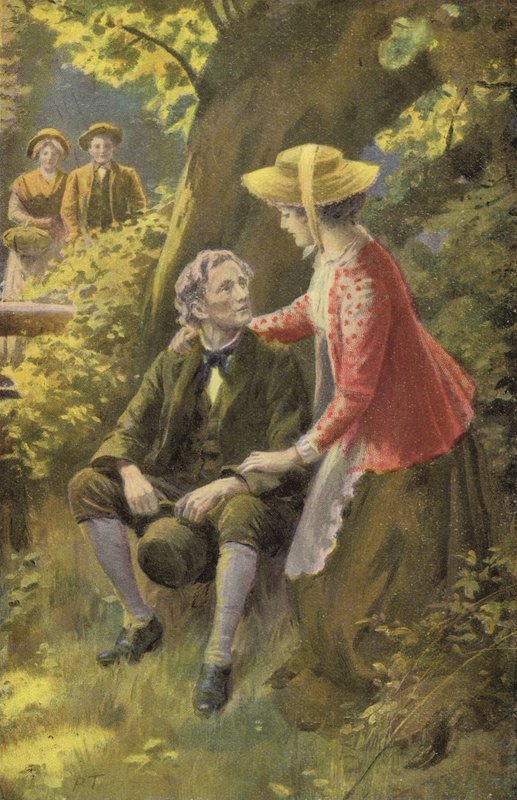Illustration för Silas Marner av George Eliot (färg litho) av Percy Tarrant