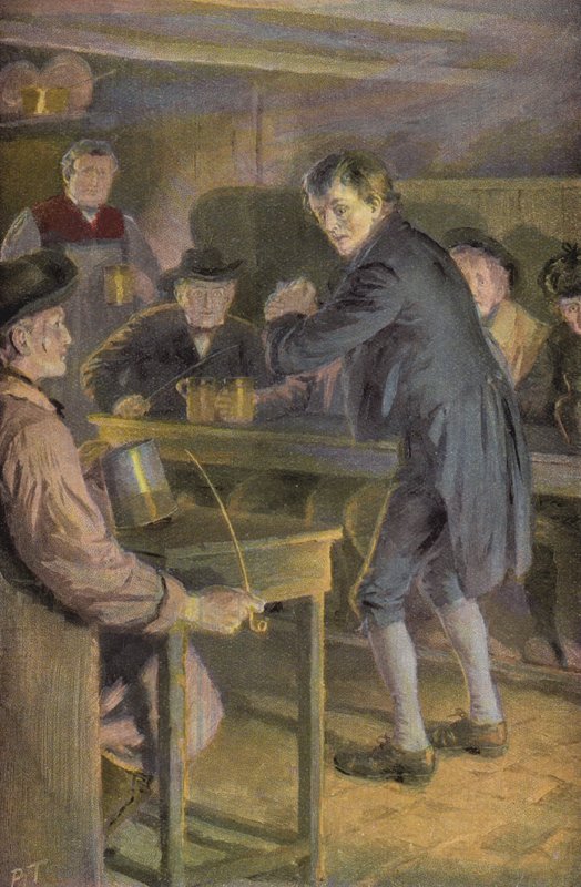 Illustration för Silas Marner av George Eliot (färg litho) av Percy Tarrant