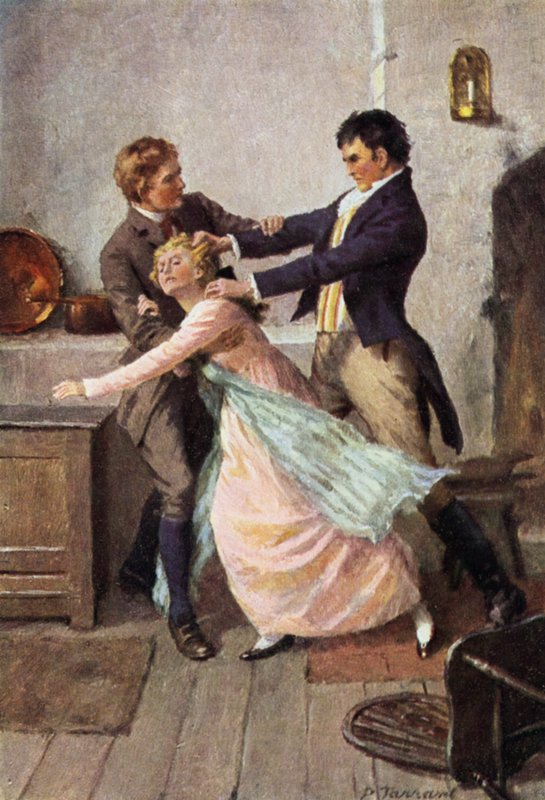 Illustration för Wuthering Heights av Emily Bronte (färg litho) av Percy Tarrant