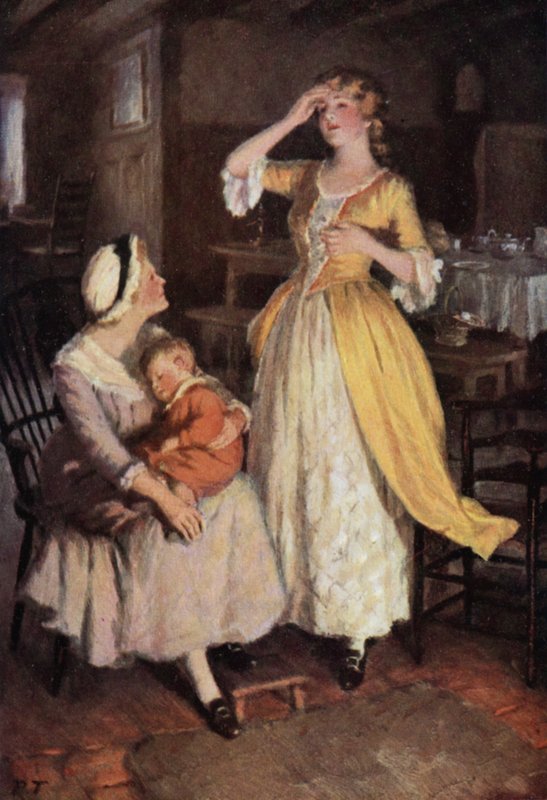 Illustration för Wuthering Heights av Emily Bronte (färg litho) av Percy Tarrant