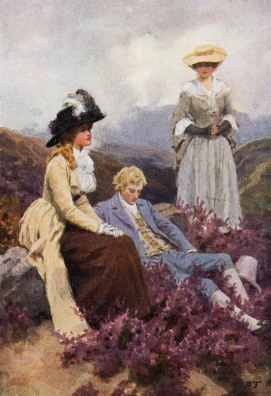 Illustration för Wuthering Heights av Emily Bronte (färg litho) av Percy Tarrant