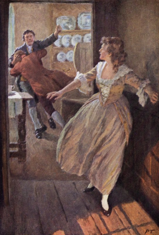 Illustration för Wuthering Heights av Emily Bronte (färg litho) av Percy Tarrant