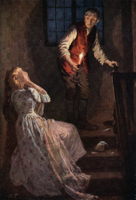 Illustration för Wuthering Heights av Emily Bronte (färg litho) av Percy Tarrant
