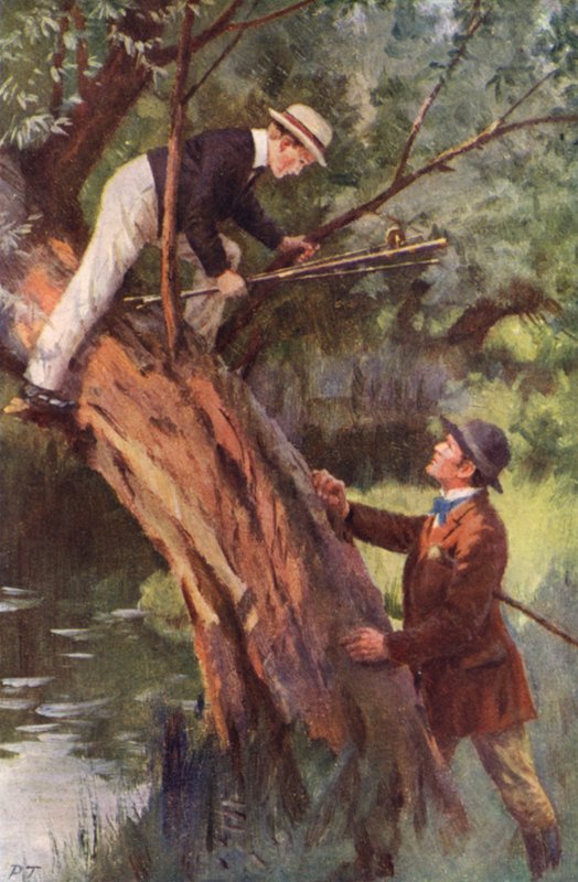 Nu kommer du ner denna minut (färg litho) av Percy Tarrant