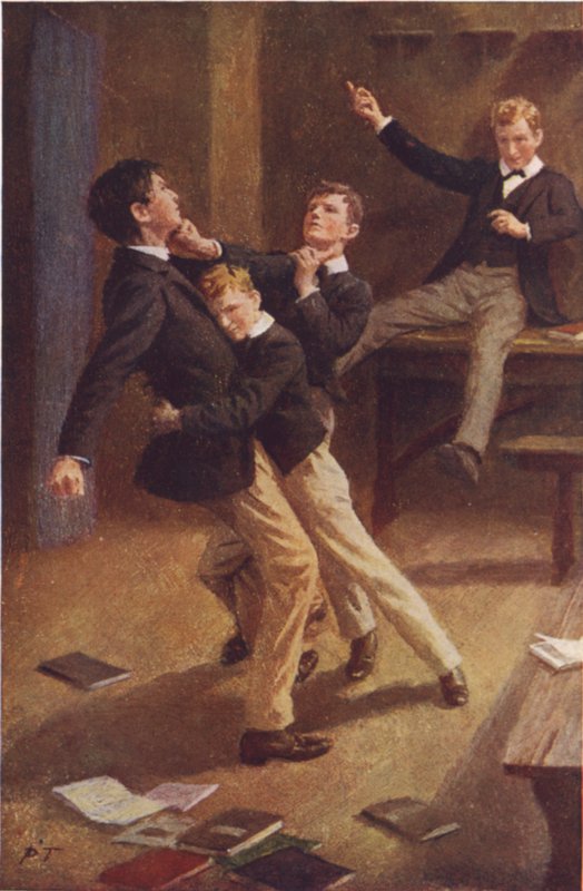 De tre vacklade för ett ögonblick, och sedan gick de över (färg litho) av Percy Tarrant