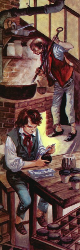 Charles Dickens som pojke i svartningsfabriken av Peter Jackson