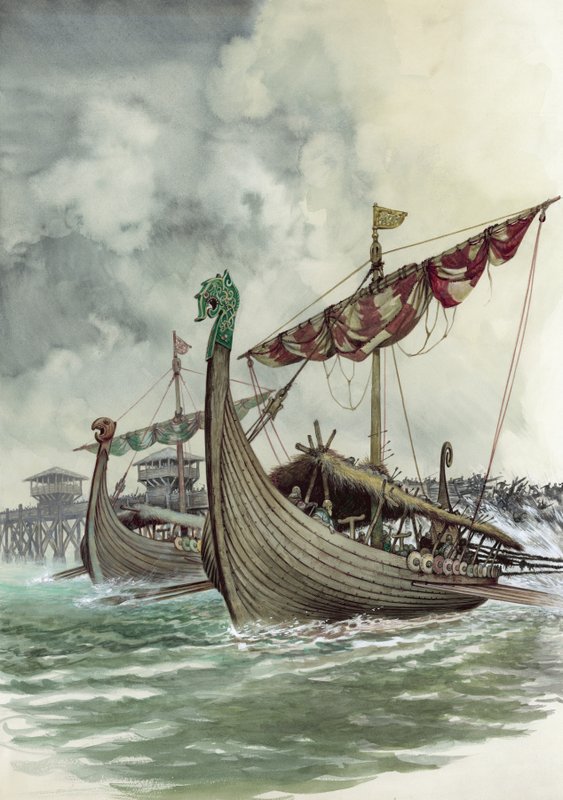 London Bridge rivs ner i vikingatacken ledd av Olaf The Norseman 1014 av Peter Jackson