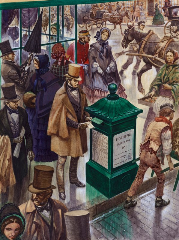 Postade ett brev i Post Office Letter Box No 1 i London 1855 av Peter Jackson
