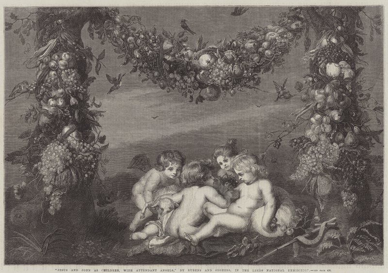 Jesus och Johannes som barn, med tillhörande änglar av Peter Paul Rubens