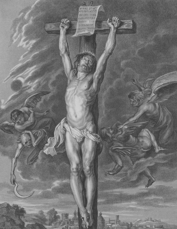 Korsfästelsen, Matteus 27, vers 30-54 av Peter Paul after Rubens