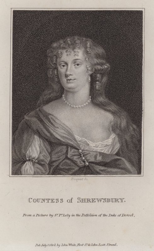 Anna Maria Talbot, grevinna av Shrewsbury (gravyr) av Peter (after) Lely