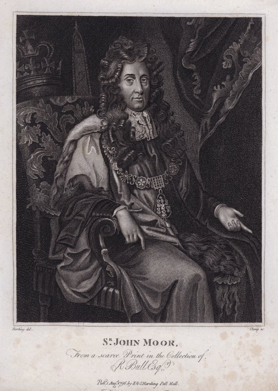 Sir John Moore, engelsk politiker, MP och Lord Mayor of London (gravyr) av Peter (after) Lely