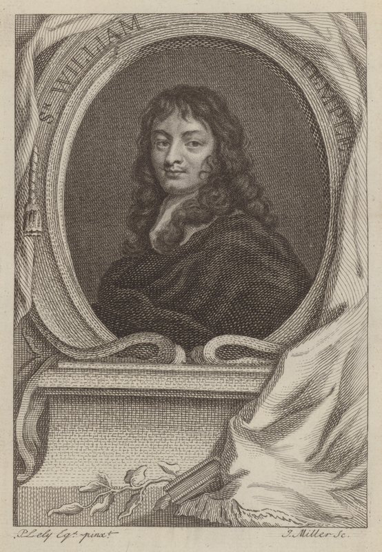 Sir William Temple, engelsk diplomat och författare (gravyr) av Peter (after) Lely