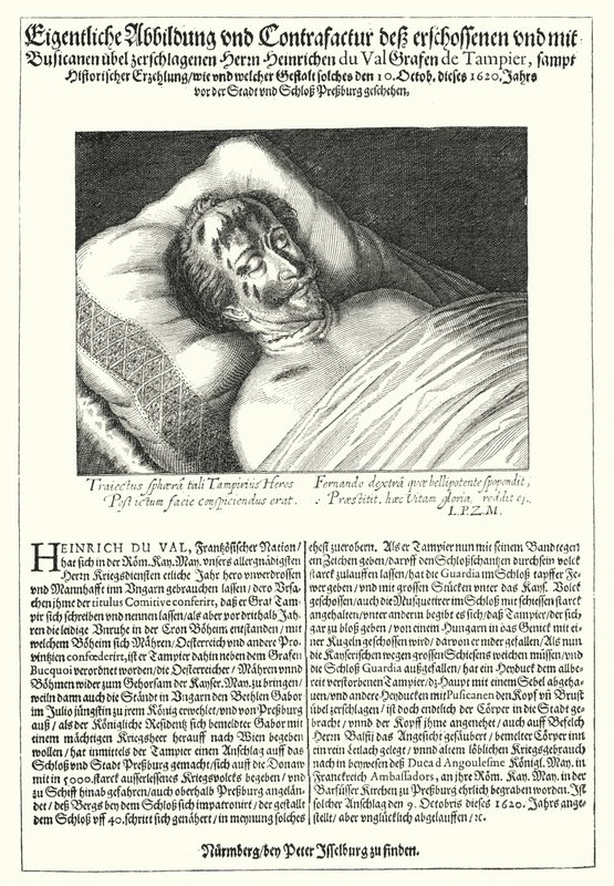 Kroppen av Henri du Val, Comte de Dampierre av Peter Isselburg